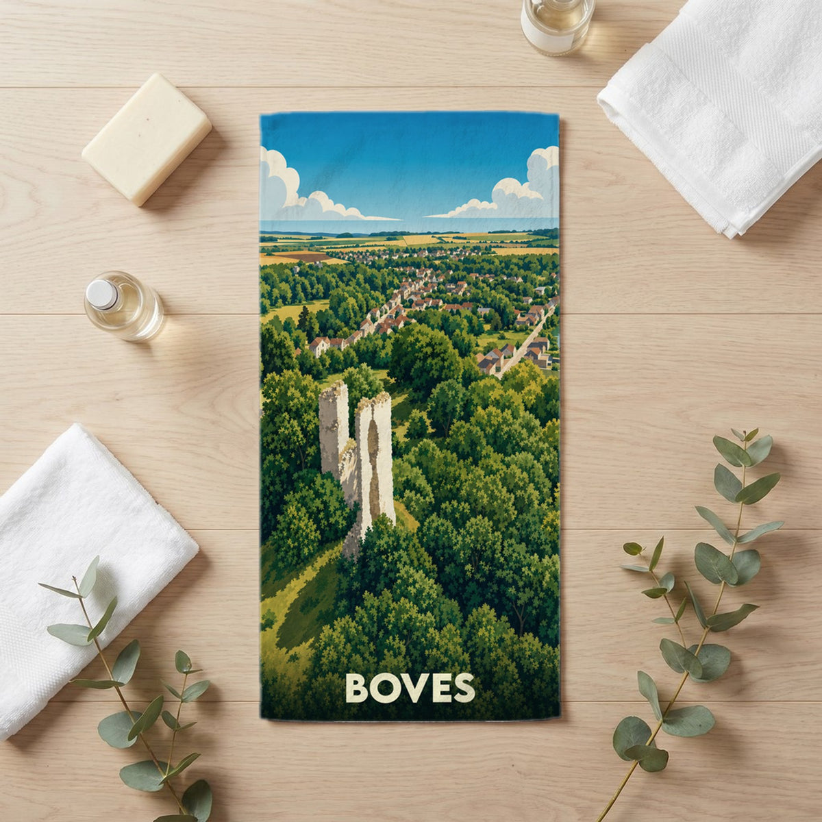 Serviette de bain 30 cm x 60 cm souvenir de Boves