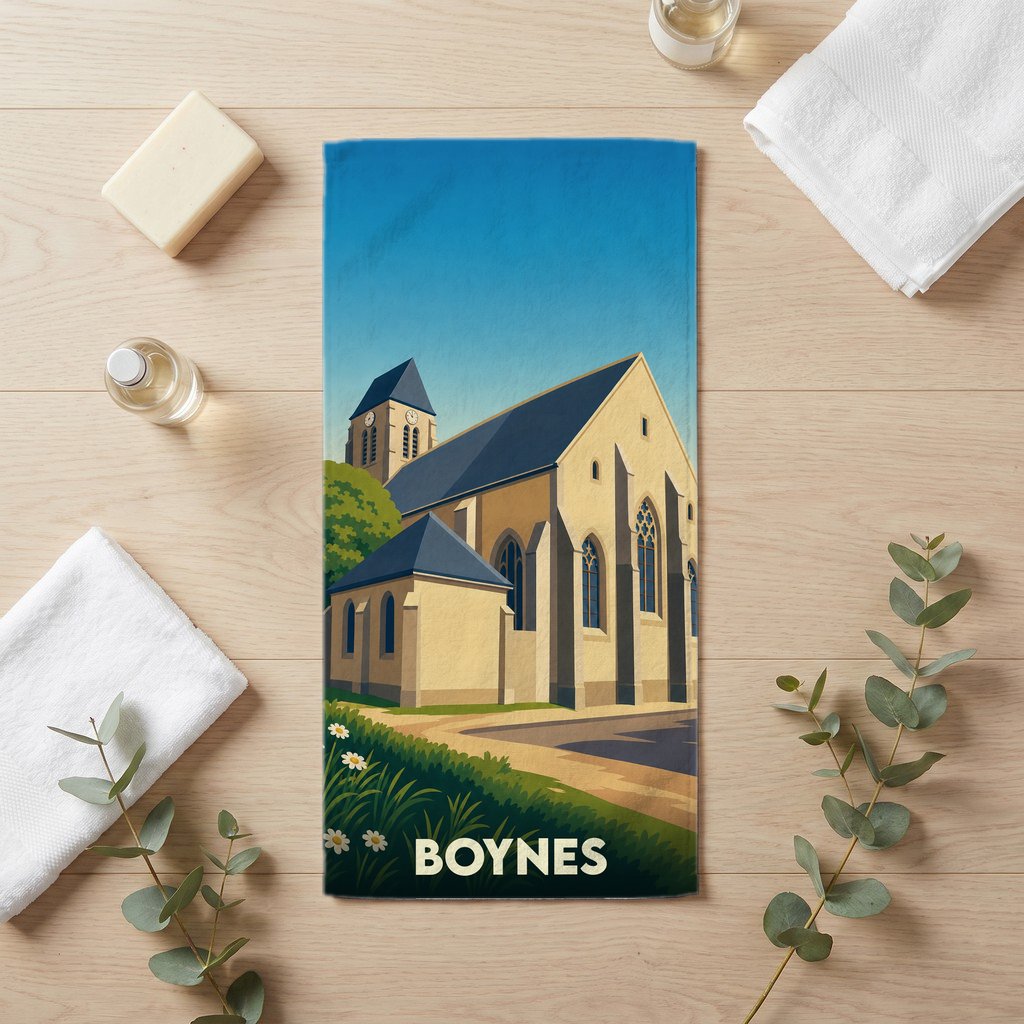 Serviette de bain 30 cm x 60 cm souvenir de Boynes