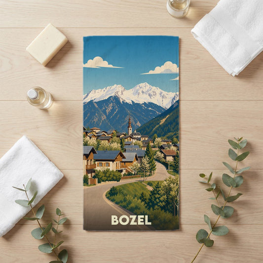 Serviette de bain 30 cm x 60 cm souvenir de Bozel