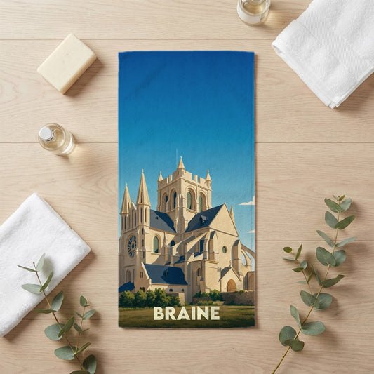 Serviette de bain 30 cm x 60 cm souvenir de Braine