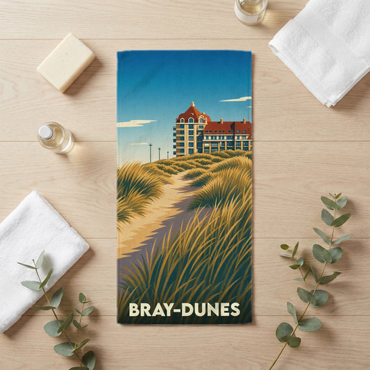 Serviette de bain 30 cm x 60 cm souvenir de Bray-Dunes