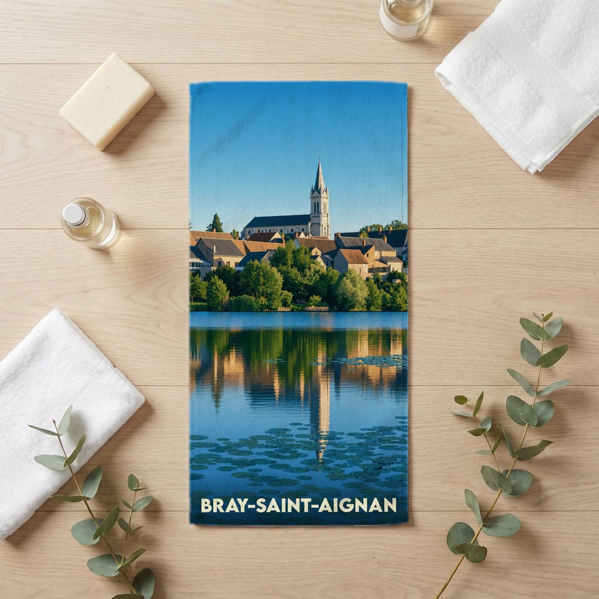 Serviette de bain 30 cm x 60 cm souvenir de Bray-Saint-Aignan