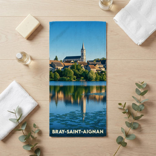 Serviette de bain 30 cm x 60 cm souvenir de Bray-Saint-Aignan