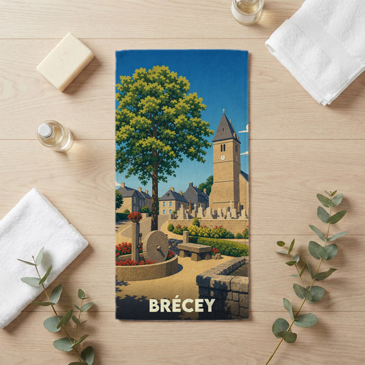 Serviette de bain 30 cm x 60 cm souvenir de Brécey