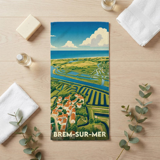 Serviette de bain 30 cm x 60 cm souvenir de Brem-sur-Mer