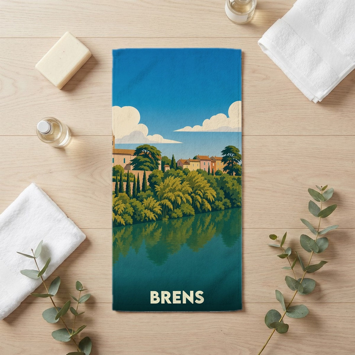 Serviette de bain 30 cm x 60 cm souvenir de Brens