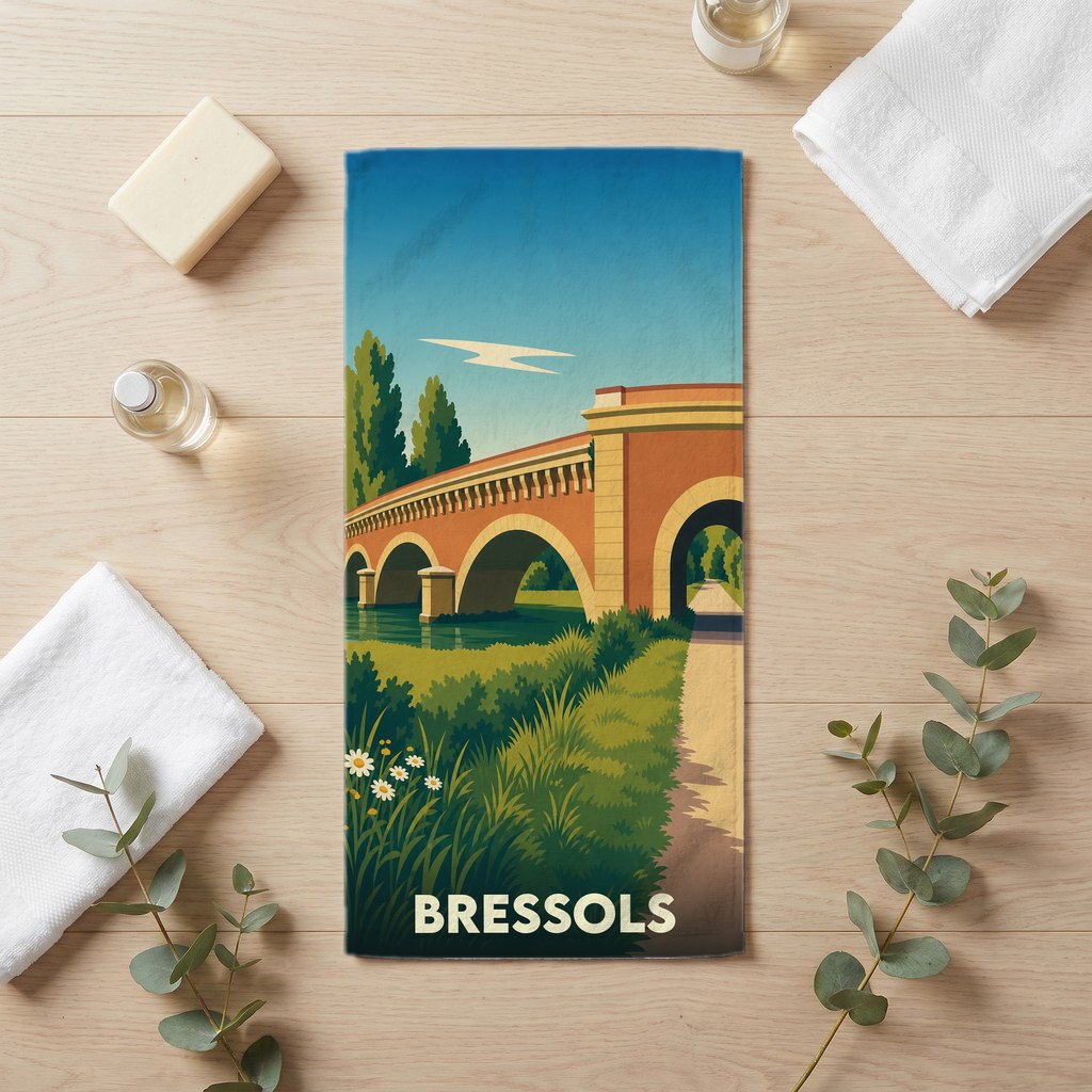 Serviette de bain 30 cm x 60 cm souvenir de Bressols