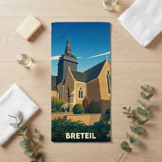 Serviette de bain 30 cm x 60 cm souvenir de Breteil