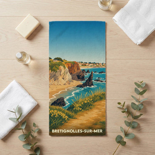 Serviette de bain 30 cm x 60 cm souvenir de Bretignolles-sur-Mer