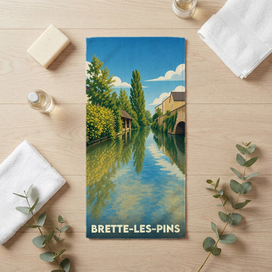 Serviette de bain 30 cm x 60 cm souvenir de Brette-les-Pins