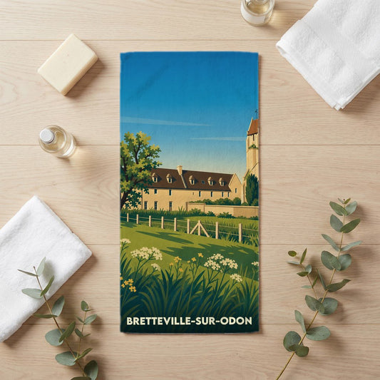 Serviette de bain 30 cm x 60 cm souvenir de Bretteville-sur-Odon
