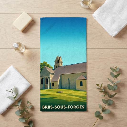 Serviette de bain 30 cm x 60 cm souvenir de Briis-sous-Forges