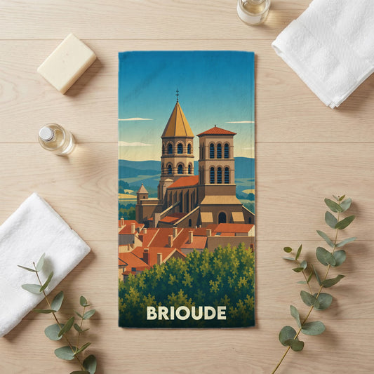 Serviette de bain 30 cm x 60 cm souvenir de Brioude