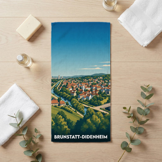 Serviette de bain 30 cm x 60 cm souvenir de Brunstatt-Didenheim