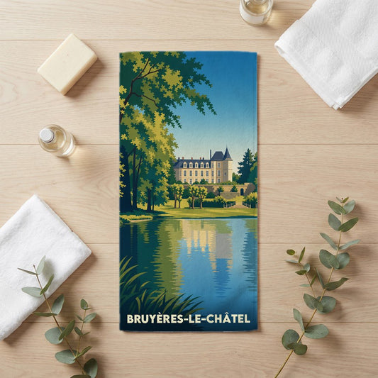 Serviette de bain 30 cm x 60 cm souvenir de Bruyères-le-Châtel