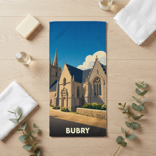 Serviette de bain 30 cm x 60 cm souvenir de Bubry