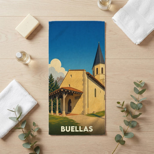 Serviette de bain 30 cm x 60 cm souvenir de Buellas
