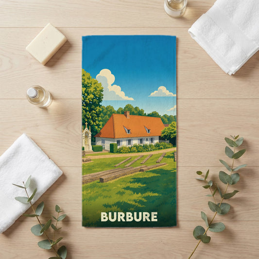 Serviette de bain 30 cm x 60 cm souvenir de Burbure