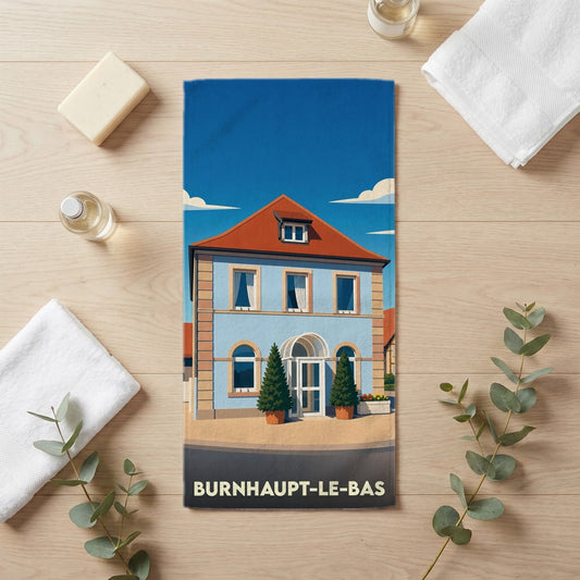 Serviette de bain 30 cm x 60 cm souvenir de Burnhaupt-le-Bas