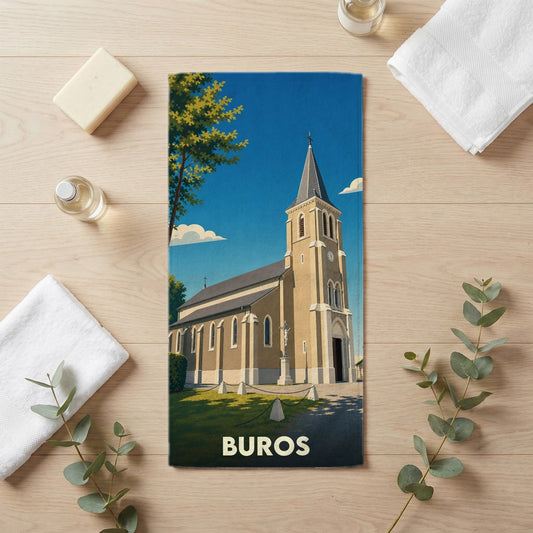 Serviette de bain 30 cm x 60 cm souvenir de Buros