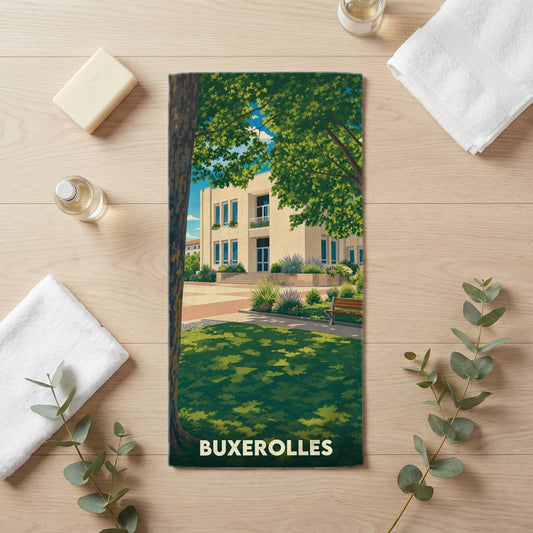 Serviette de bain 30 cm x 60 cm souvenir de Buxerolles