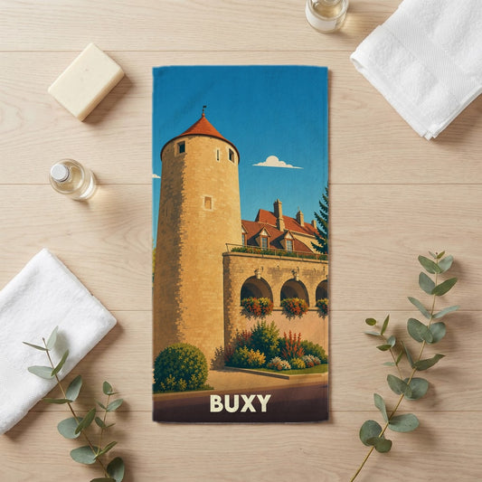 Serviette de bain 30 cm x 60 cm souvenir de Buxy