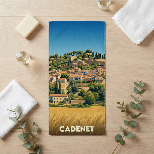 Serviette de bain 30 cm x 60 cm souvenir de Cadenet