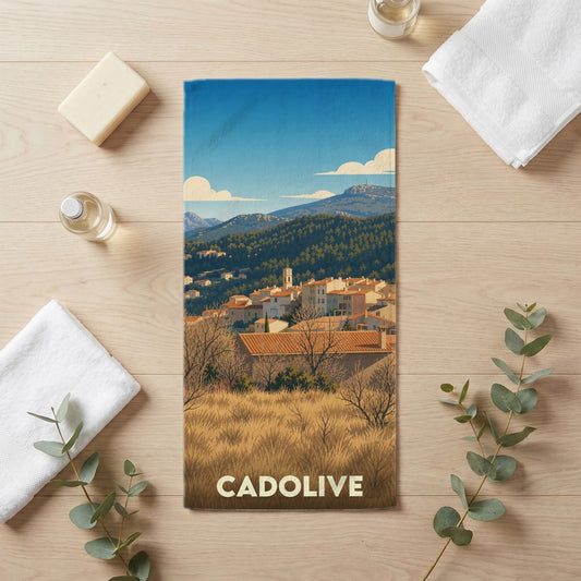 Serviette de bain 30 cm x 60 cm souvenir de Cadolive