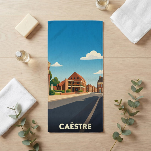 Serviette de bain 30 cm x 60 cm souvenir de Caëstre