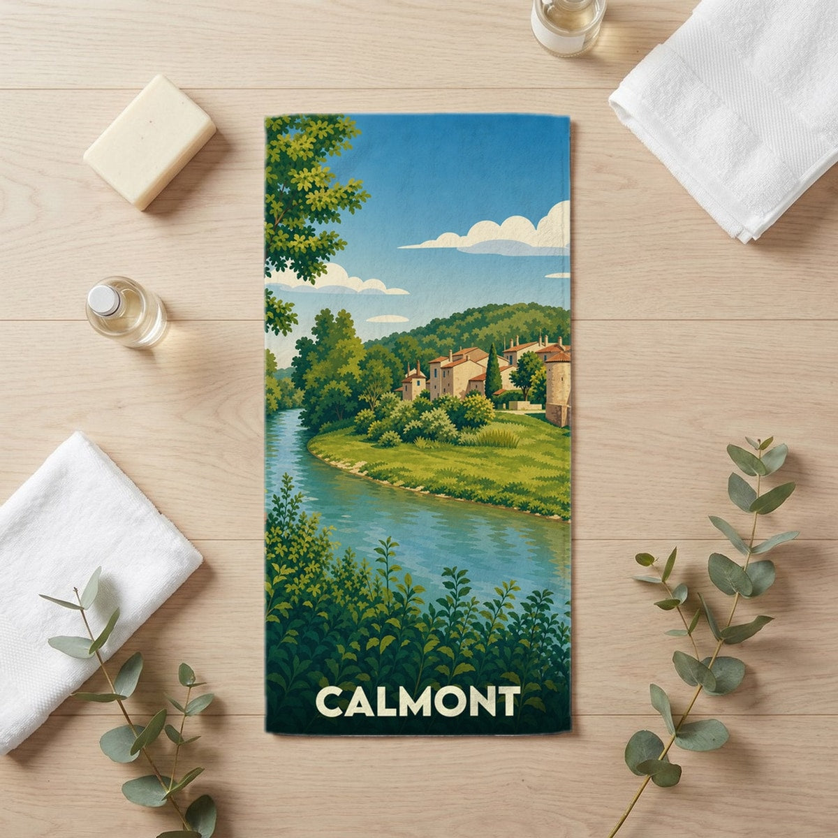 Serviette de bain 30 cm x 60 cm souvenir de Calmont