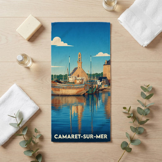 Serviette de bain 30 cm x 60 cm souvenir de Camaret-sur-Mer