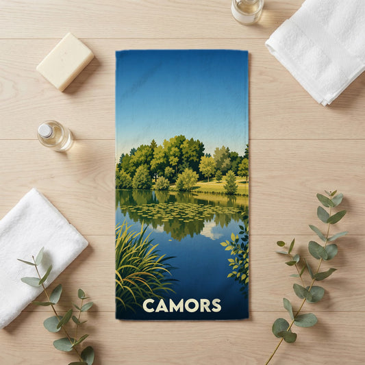 Serviette de bain 30 cm x 60 cm souvenir de Camors