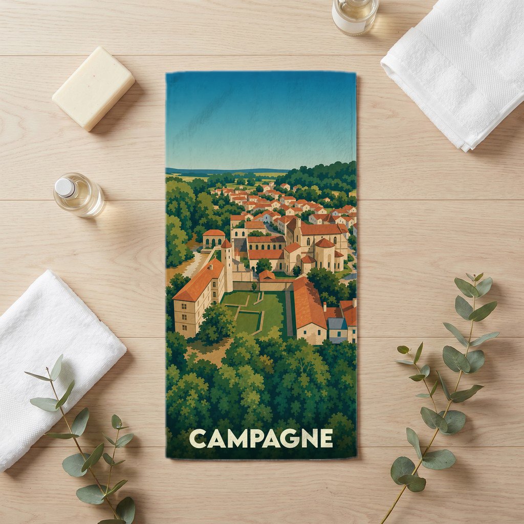 Serviette de bain 30 cm x 60 cm souvenir de Campagne