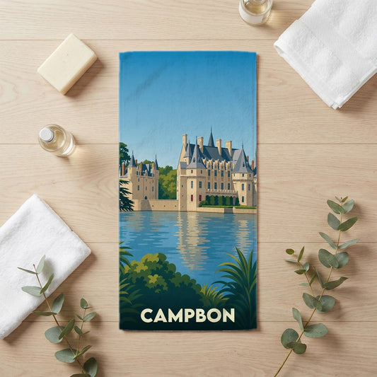 Serviette de bain 30 cm x 60 cm souvenir de Campbon