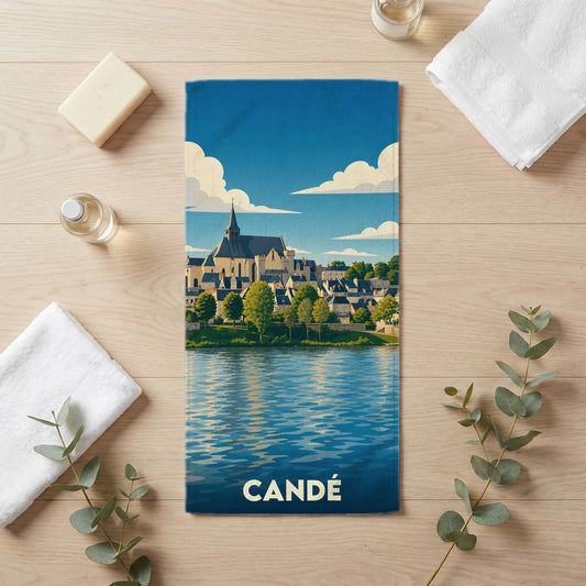 Serviette de bain 30 cm x 60 cm souvenir de Candé