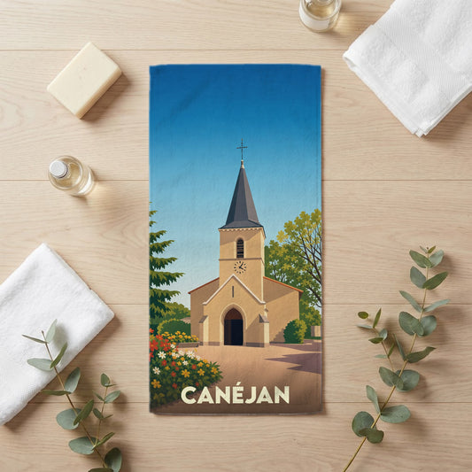 Serviette de bain 30 cm x 60 cm souvenir de Canéjan