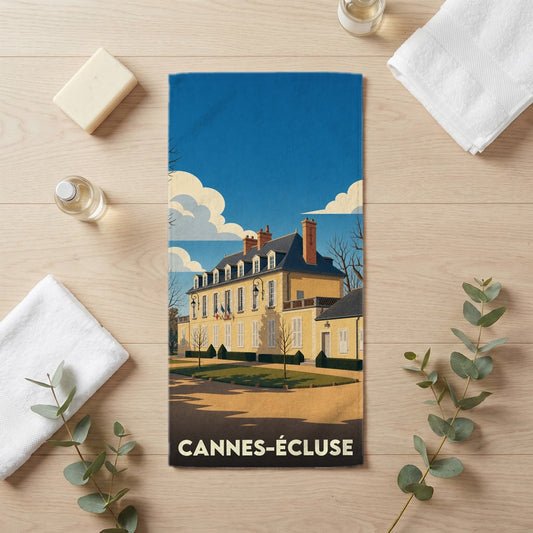 Serviette de bain 30 cm x 60 cm souvenir de Cannes-Écluse
