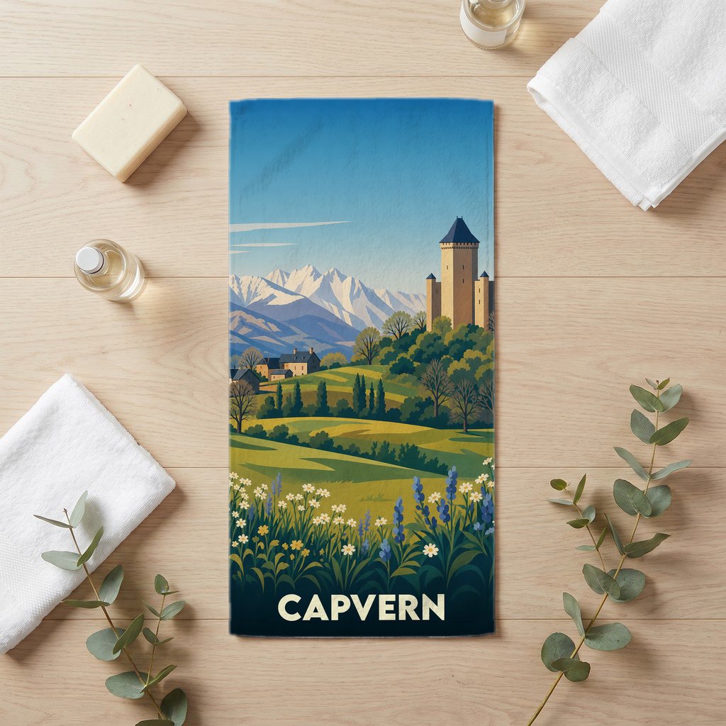 Serviette de bain 30 cm x 60 cm souvenir de Capvern