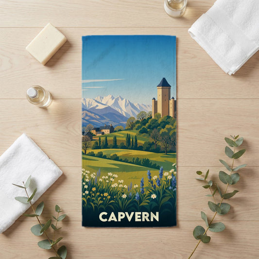 Serviette de bain 30 cm x 60 cm souvenir de Capvern