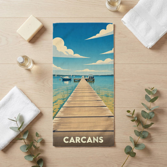 Serviette de bain 30 cm x 60 cm souvenir de Carcans
