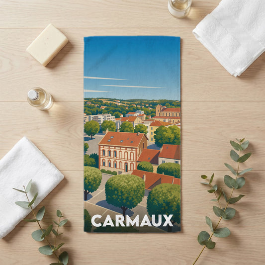 Serviette de bain 30 cm x 60 cm souvenir de Carmaux