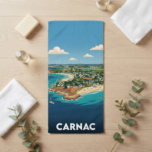 Serviette de bain 30 cm x 60 cm souvenir de Carnac