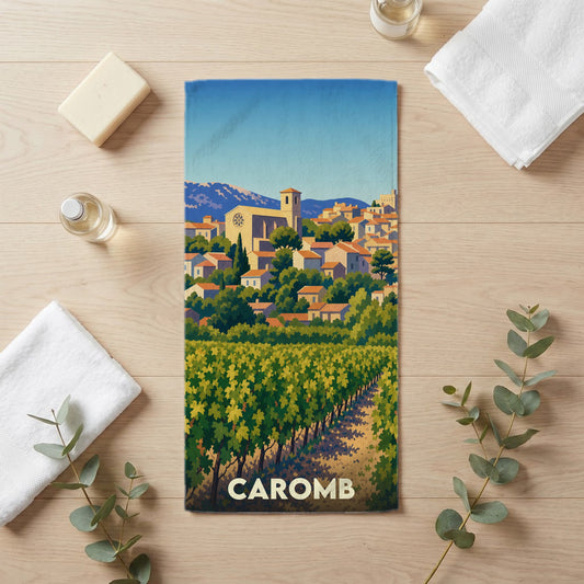 Serviette de bain 30 cm x 60 cm souvenir de Caromb