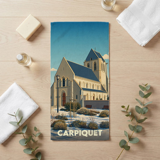 Serviette de bain 30 cm x 60 cm souvenir de Carpiquet