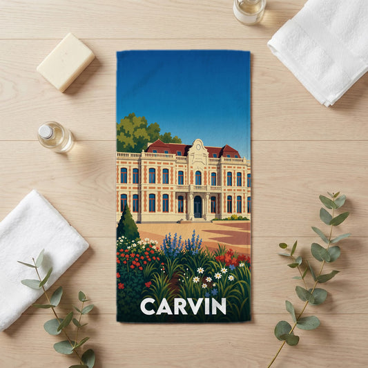 Serviette de bain 30 cm x 60 cm souvenir de Carvin