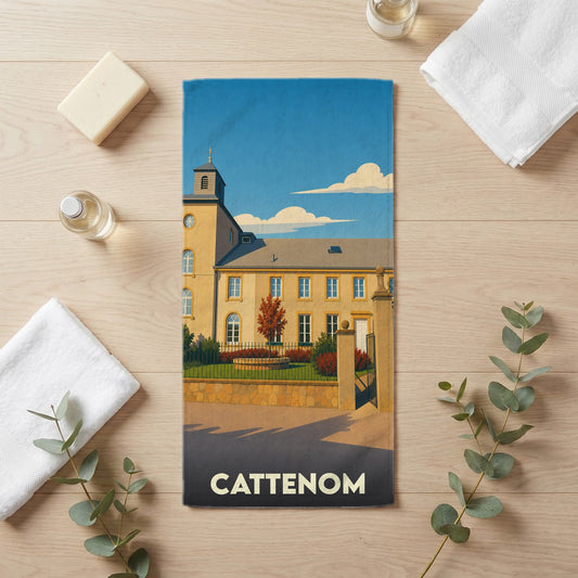 Serviette de bain 30 cm x 60 cm souvenir de Cattenom