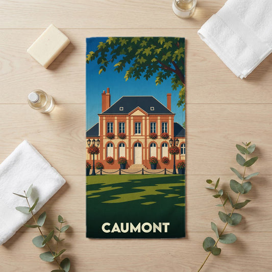 Serviette de bain 30 cm x 60 cm souvenir de Caumont