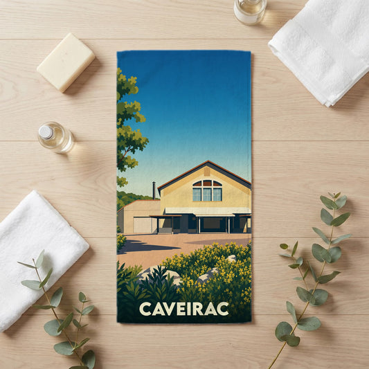 Serviette de bain 30 cm x 60 cm souvenir de Caveirac