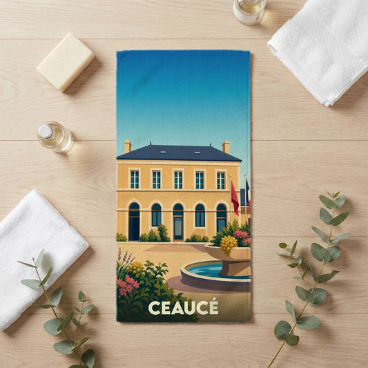 Serviette de bain 30 cm x 60 cm souvenir de Ceaucé