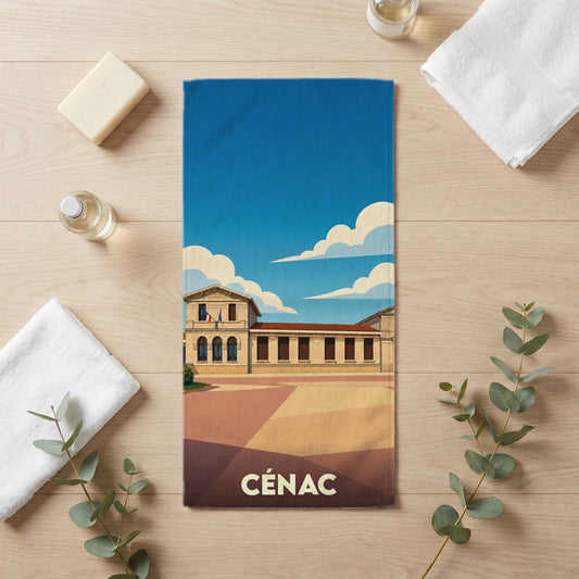 Serviette de bain 30 cm x 60 cm souvenir de Cénac